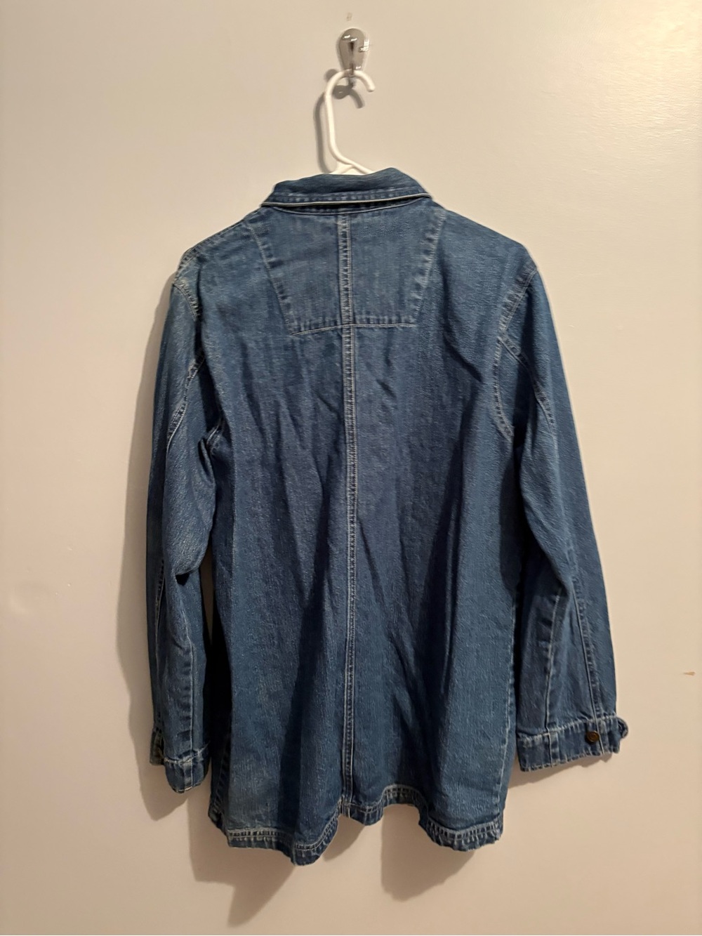 Vintage Blassport Women's Large Medium Wash Blue Denim Button-Up Jean Jacket - Picture 8 of 11